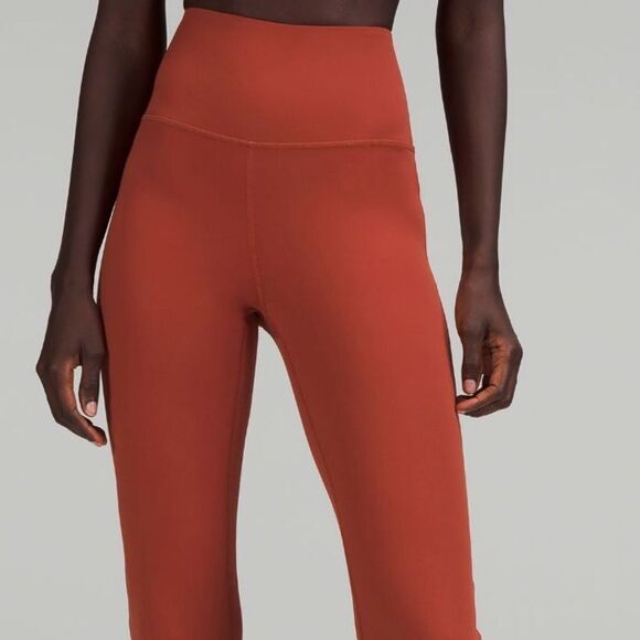 LULULEMON Pant Groove Flare High Rise Pants Cayenne red orange brown nwt perfect - Picture 4 of 6